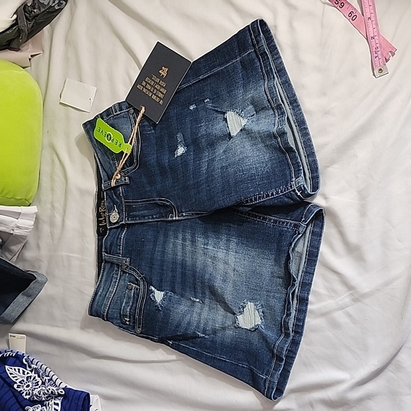 Indigo Rein Pants - indigo rein distressed  womens jrs denim jean mid rise shor…